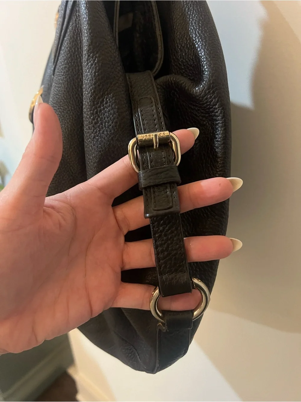 Versace Corniche Medusa Black Leather Hobo Bag